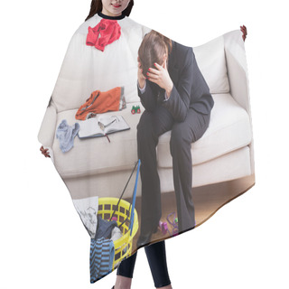 Personality  Woman Exhausted Her Life Hair Cutting Cape