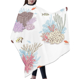Personality  Corals And Swimming Fishes Hair Cutting Cape