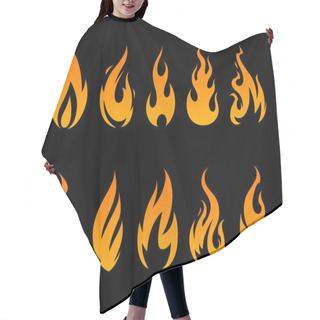 Personality  Vector Flame Icons Hair Cutting Cape