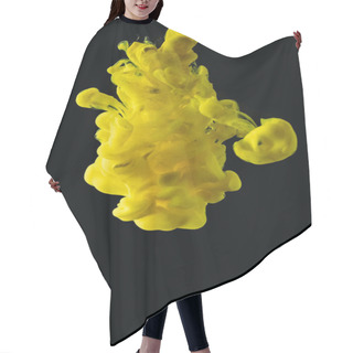Personality  Bright Yellow Flowing Paint Explosion On Black Background Hair Cutting Cape