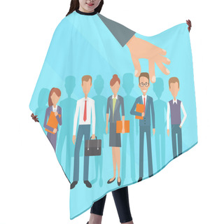 Personality  Business Hand Picking Up A Businessman. Human Resources Concept Hair Cutting Cape