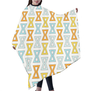 Personality  Seamless Pattern With Repeated Hourglass. Ethic And Tribal Motif. Geometric Abstract Background. Hair Cutting Cape