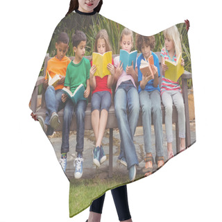 Personality  Children Reading From Books Together Hair Cutting Cape