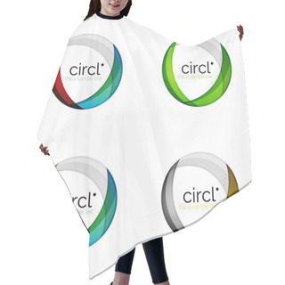 Personality  Circle Logo Collection. Transparent Overlapping Swirl Shapes Hair Cutting Cape