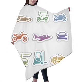 Personality  Flat Retro Color Stickers - Set Eleven Hair Cutting Cape