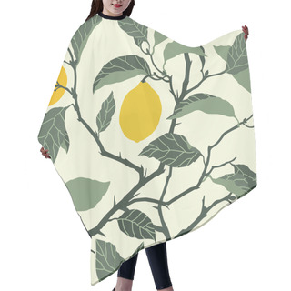 Personality  Seamless Pattern With Lemon Tree Ornament Hair Cutting Cape