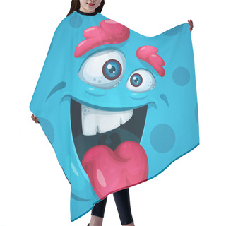 Personality  Funny, Cute, Crazy Monster Characters. Halloween Illustration. Hair Cutting Cape