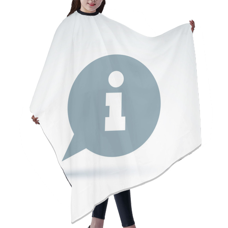 Personality  Information icon over the speech bubble, vector conceptual unusu hair cutting cape