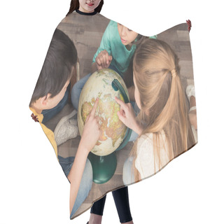 Personality  Children With Globe In Library Hair Cutting Cape