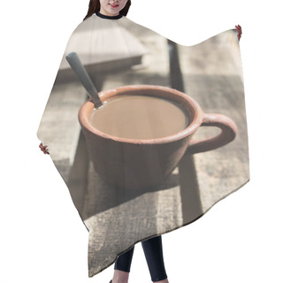 Personality   Clay Cup Of Coffee With Milk  Hair Cutting Cape