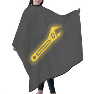 Personality  Adjustable Spanner Yellow Glowing Neon Icon Hair Cutting Cape