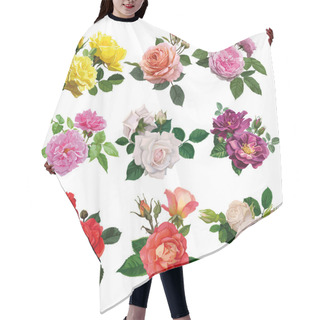 Personality  Set Of Multicolored Roses Hair Cutting Cape