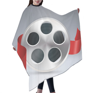 Personality  Vector Cinema Background With Reel Of Film Hair Cutting Cape
