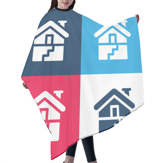 Personality  Basement Blue And Red Four Color Minimal Icon Set Hair Cutting Cape