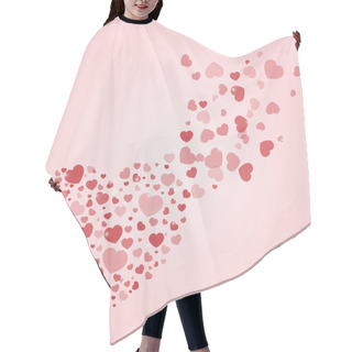 Personality  Vector Background With Hearts. Hair Cutting Cape