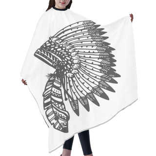 Personality  Tribal Vector Headband With Feathers Hair Cutting Cape