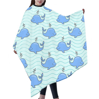 Personality  Whales On Blue Ocean Background Hair Cutting Cape