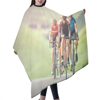 Personality  Cyclists Out Racing Along Country Lanes  Hair Cutting Cape