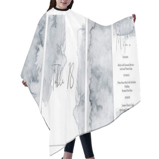 Personality  Watercolor Abstract Pale Grey Wedding Set With Hand Drawn Background. Hair Cutting Cape