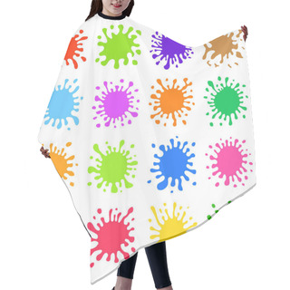 Personality  Sixteen Multicolored Hand Drawn Paint Splashes Hair Cutting Cape