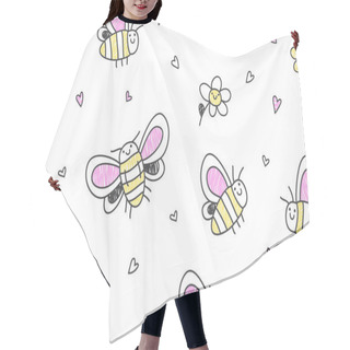 Personality  Hand Drawn Butterflies Seamless Pattern Hair Cutting Cape
