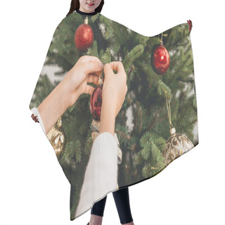Personality  Child Decorating Christmas Tree Hair Cutting Cape