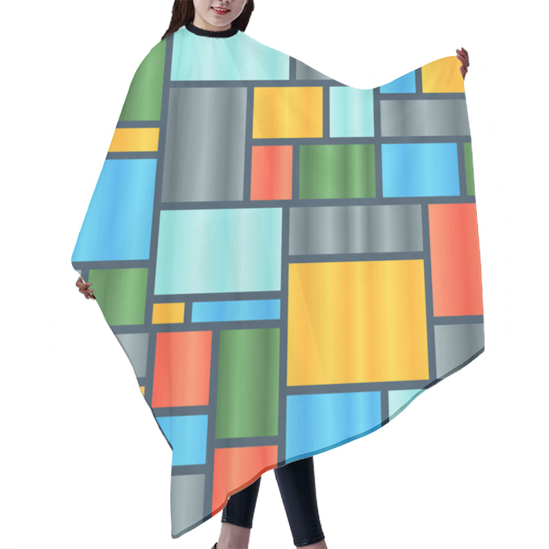 Personality  Abstract Background With Colorful Rectangles Hair Cutting Cape