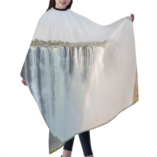 Personality  Fast Shutter Speed Victoria Falls View With Rainbow Hair Cutting Cape