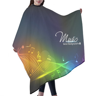 Personality  Musical Wave Vector Background. Hair Cutting Cape