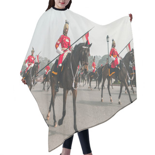 Personality  Mounted Soldiers Parading Down The Raj Path, New Delhi In Preparation Hair Cutting Cape