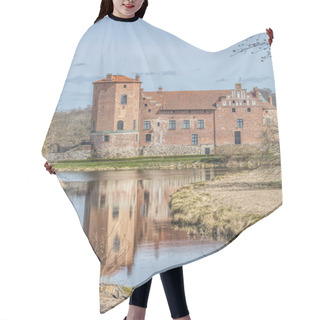 Personality  Pond Or Lake Reflection Of Torups Slott (Torup Castle) Facade Featured By Orange Bricks. Water Reflection Of A Countryside Castel Exterior Made Of Orange Firebricks Or Bricks. Rural Manor Or Countryside Estate Conveys A Wealthy Nordic Lifestyle Hair Cutting Cape
