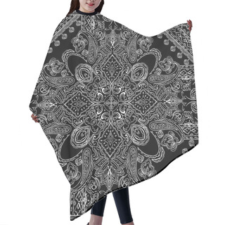 Personality  Monochrome Paisley Pattern. Ethnic Background For Textile, Wrapp Hair Cutting Cape