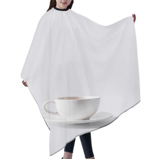 Personality  White Coffee Cup On Saucer Hair Cutting Cape