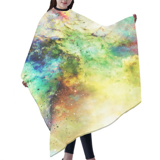 Personality  Cosmic Space And Stars, Color Cosmic Abstract Background. Copy Space. Hair Cutting Cape