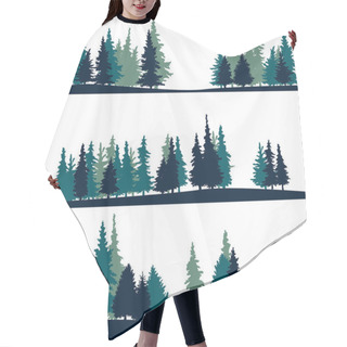 Personality  Set Of Different Landscape With Fir-trees Hair Cutting Cape