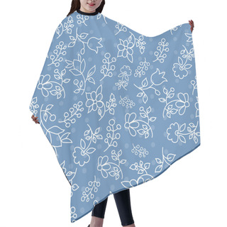 Personality  Floral Seamless Pattern In Blue Tones Hair Cutting Cape