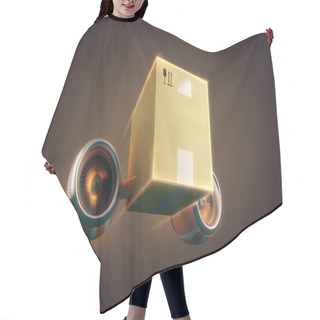 Personality  Express Delivery Of Package, 3d Illustration Hair Cutting Cape