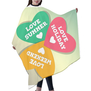 Personality  Holiday Hearts  Banner Vector Illustration   Hair Cutting Cape
