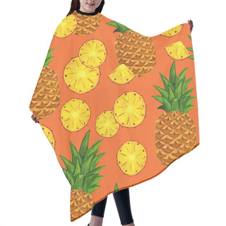 Personality  Pineapple Seamless Pattern With Chunk And Slices Hair Cutting Cape