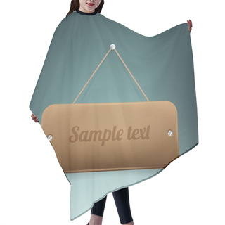 Personality  Vector Wooden Banner On Wall Hair Cutting Cape