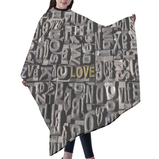 Personality  Iron Lead Letters Forming Word Love Hair Cutting Cape