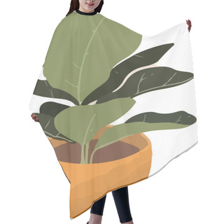 Personality  Vector Illustration Of Plants In The Pot Hair Cutting Cape