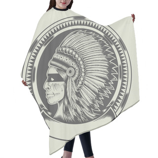 Personality  Illustration Of Injun. Hair Cutting Cape