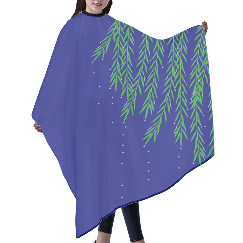 Personality  Weeping Willow And Droplet Hair Cutting Cape