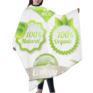Personality  Set Of Eco Lifestyle Labels. Vector Illustration Hair Cutting Cape