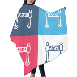 Personality  Barrier Construction Limit Tool Blue And Red Four Color Minimal Icon Set Hair Cutting Cape