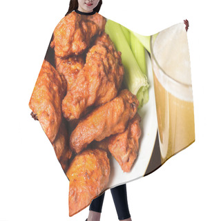 Personality  Buffalo Wings With Celery Sticks And Beer Hair Cutting Cape