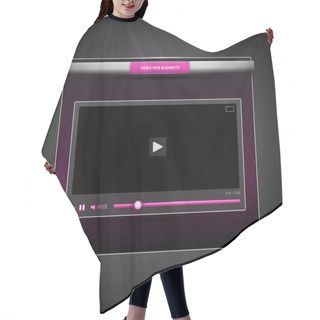 Personality  Vector Video Player. Vector Illustration. Hair Cutting Cape