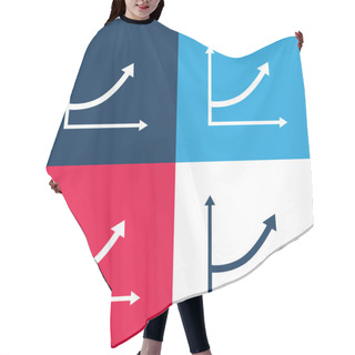 Personality  Ascending Arrow Line Graphic Blue And Red Four Color Minimal Icon Set Hair Cutting Cape