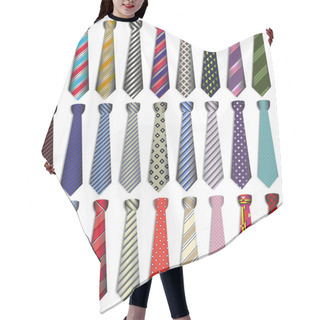 Personality  Of A Set Of Male Business Ties On A White Background Hair Cutting Cape